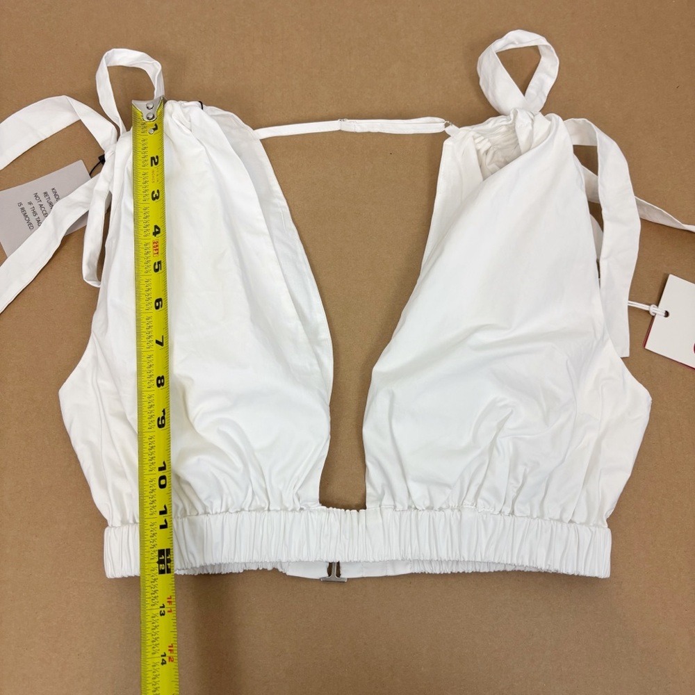 L’Academie by Marianna Arman Poplin Crop Top in White Size S - Picture 10 of 10